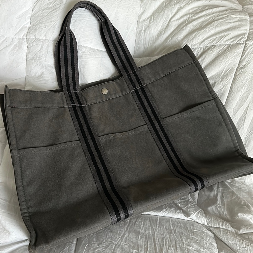 Authentic Hermes HERLINE canvas large tote